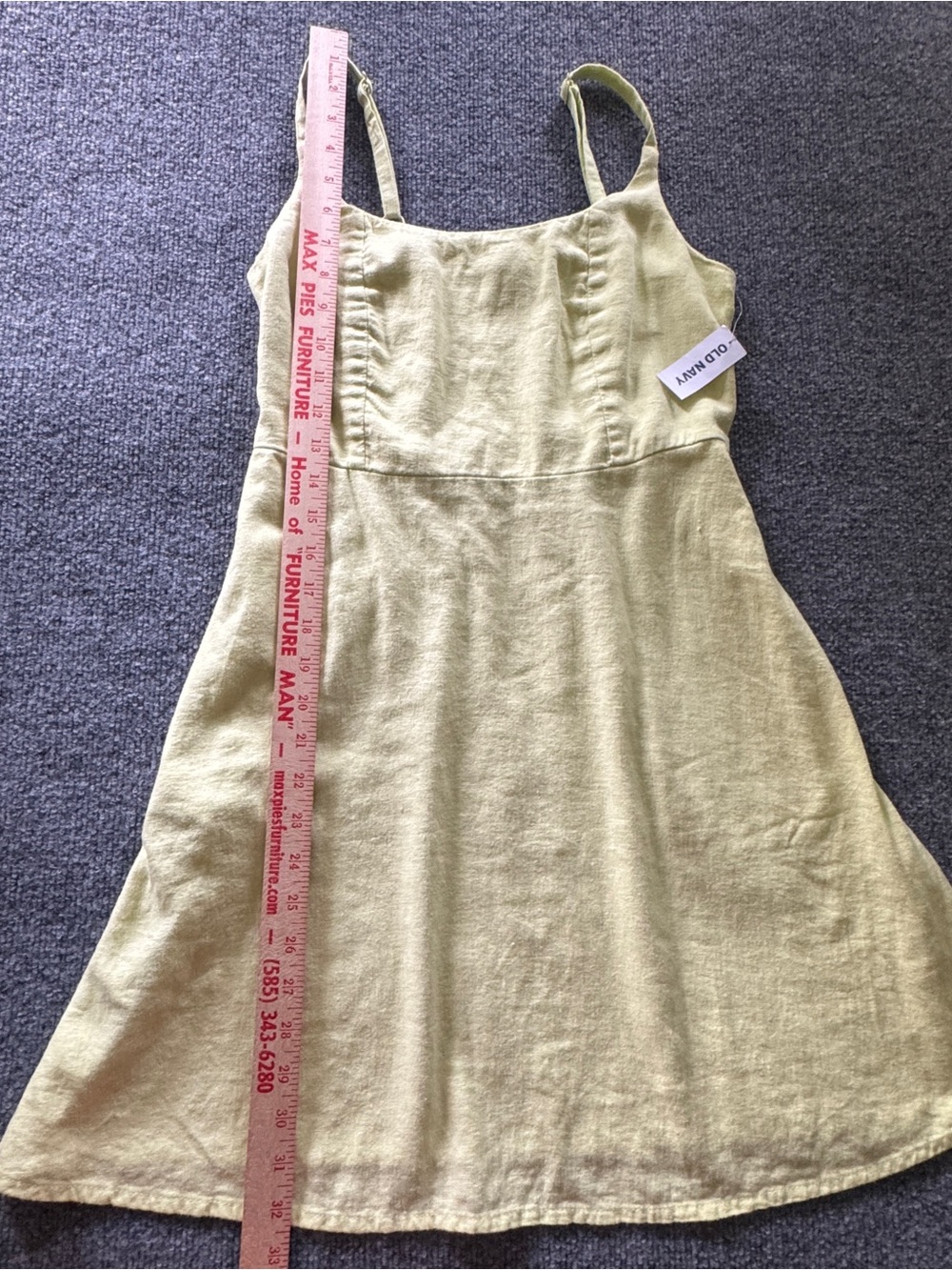 Old Navy Linen Blend Mini Dress S Lime Coastal Resort Sundress NWT - Picture 9 of 10
